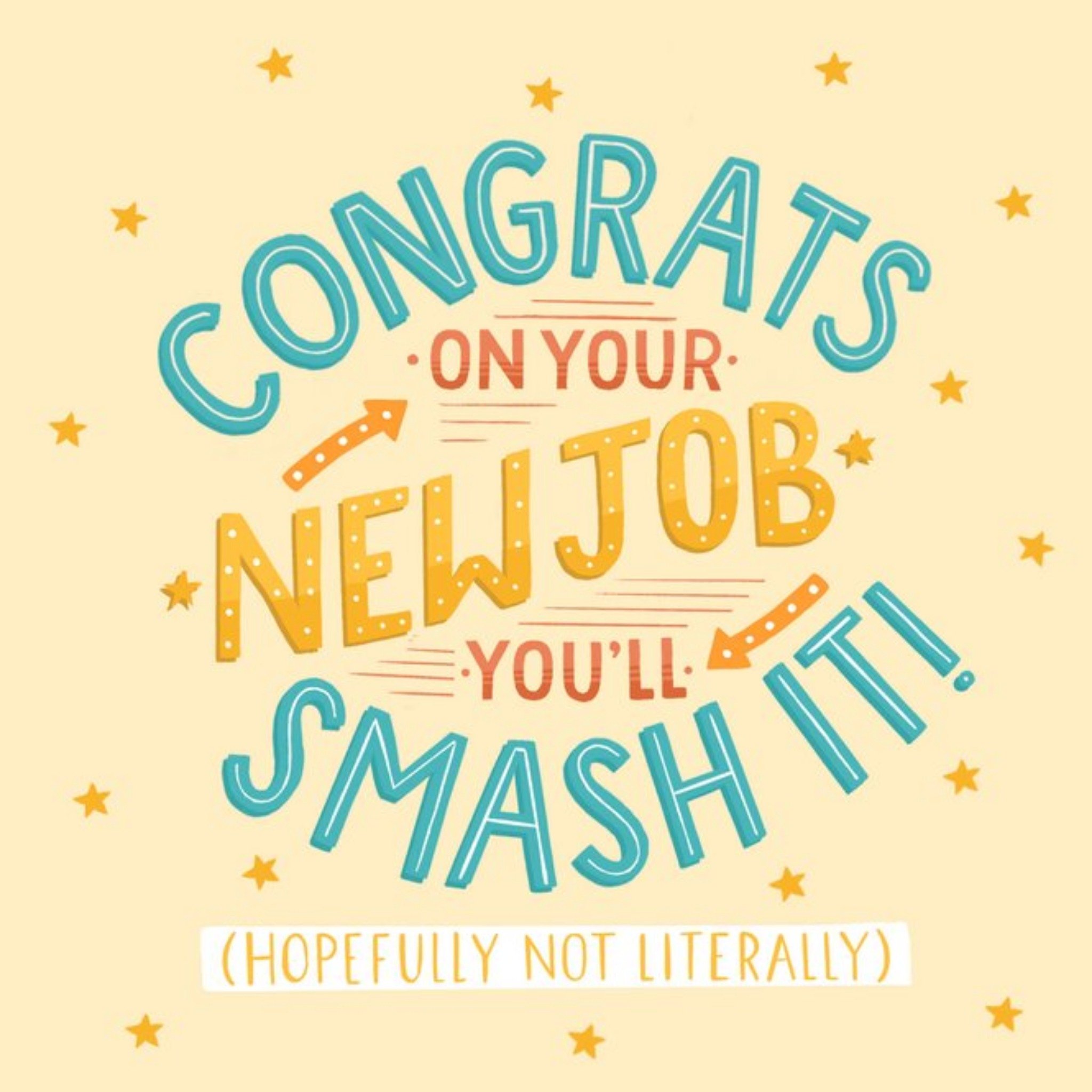 Moonpig Claire Nicholson Illustrated Typographic New Job Card