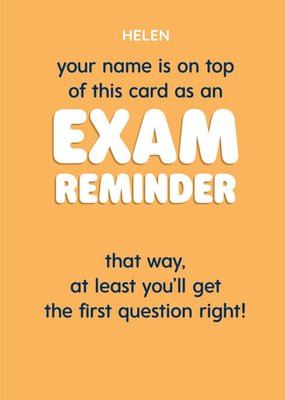 Exam Reminder Funny Typographic Card