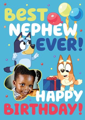 Bluey Best Nephew Ever Photo Upload Birthday Card