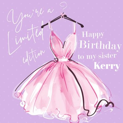 Fashion Illustration Dress Limited Edition Personalised Sister Birthday Card