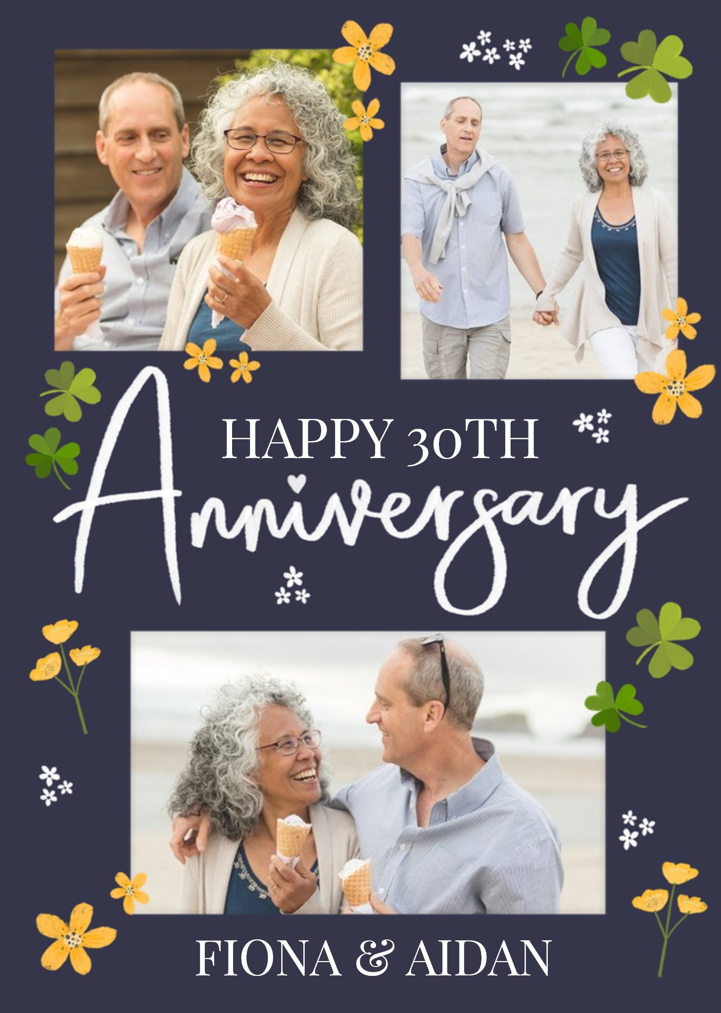 Moonpig Okey Dokey Design Happy 30th Photo Upload Anniversary Card