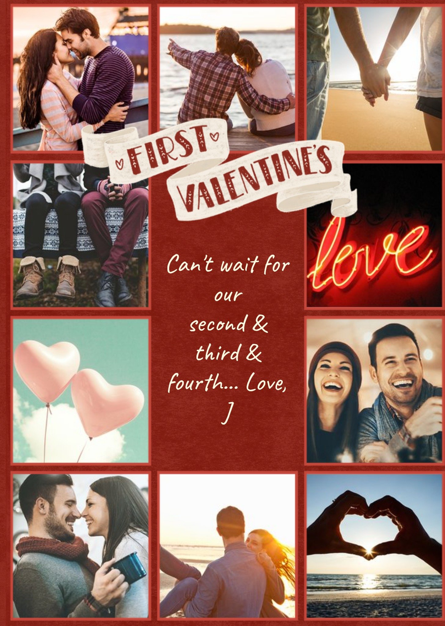 Moonpig Multi-Photo First Valentine's Day Personalised Card