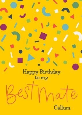 Scatterbrain Bright Graphic Shapes Pattern Best Mate Birthday Card