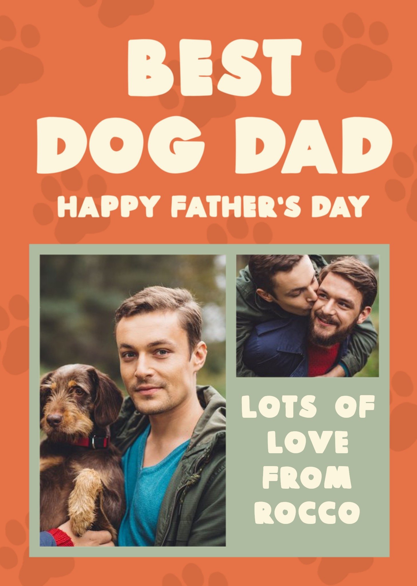 Moonpig Beyond Words Best Dog Dad Photo Upload Father's Day Card