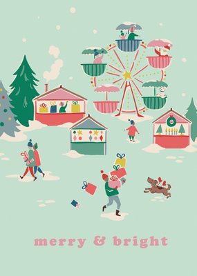 Merry & Bright Festive Funfair Scene Cath Kidston Card 