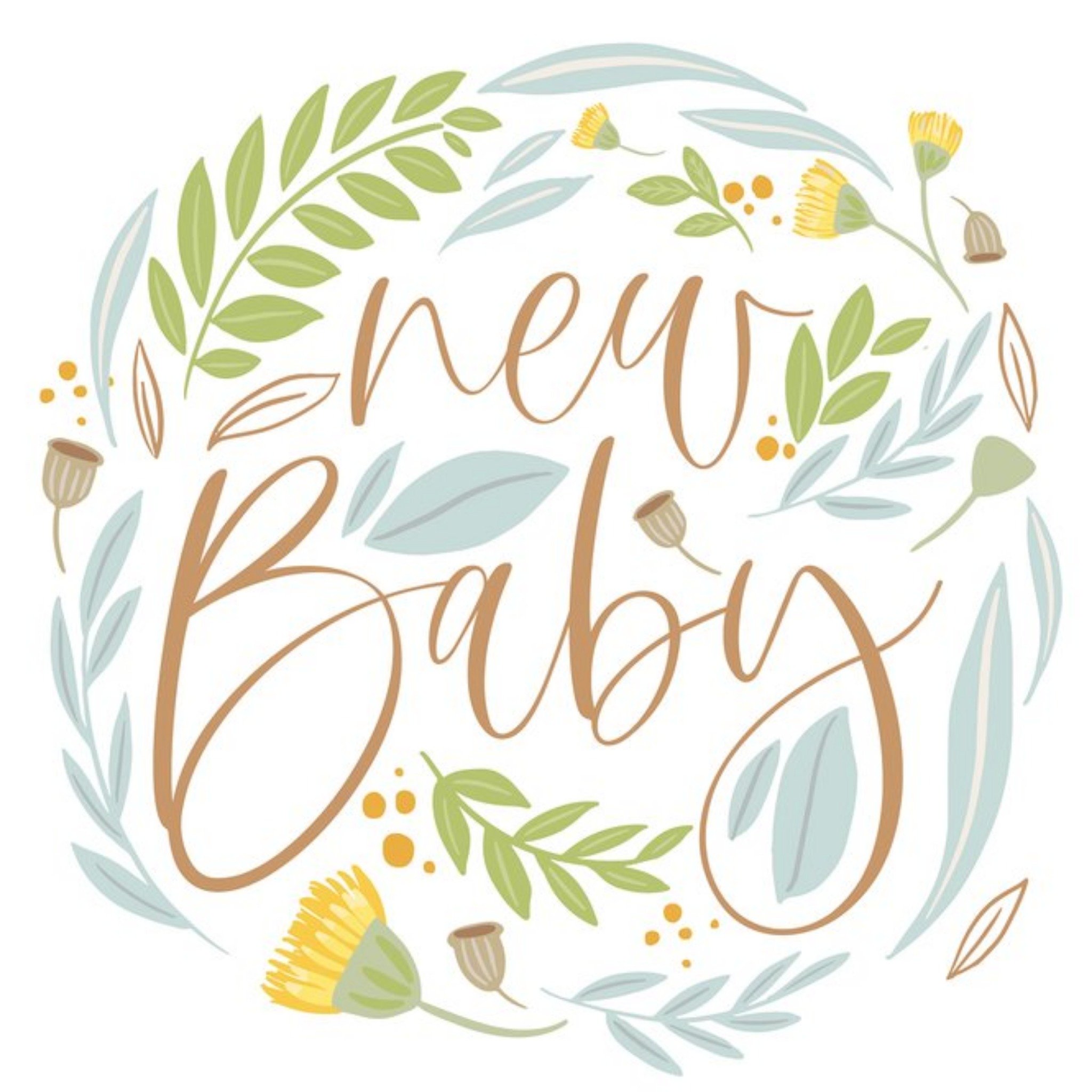 Moonpig Christie Williams Flowers New Baby Card