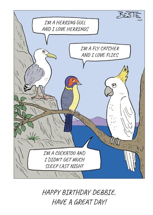 Bird Chatter Cartoon Card
