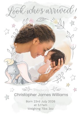 Disney Dumbo Photo upload New baby Card