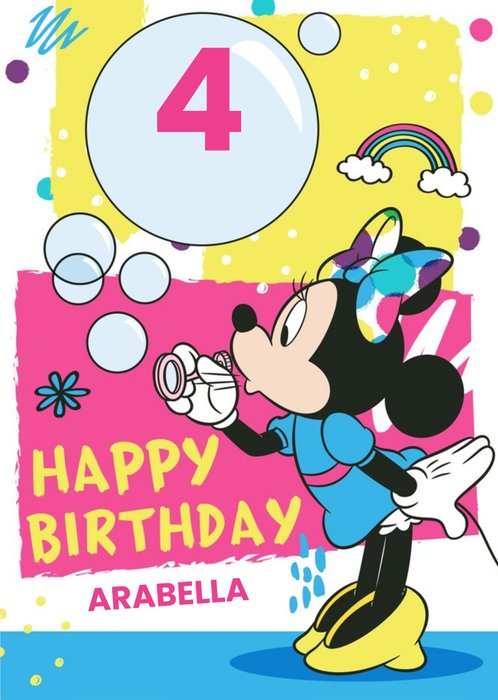 Disney Mickey And Friends Personalised 4Th Birthday Card