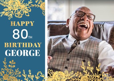 80th Birthday Photo Upload Card