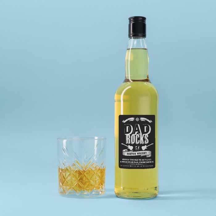 Personalised Dad Rocks Scotch Whisky 70cl