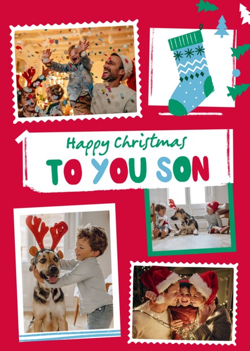 Multi Photo Upload Happy Christmas To You Son Card