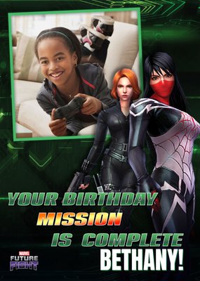 Marvel Future Fight Gaming Birthday Photo Upload Card