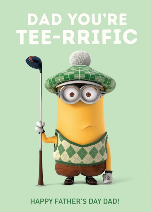 Despicable Me Golfing Minion You're Tee-rrific Father's Day Card