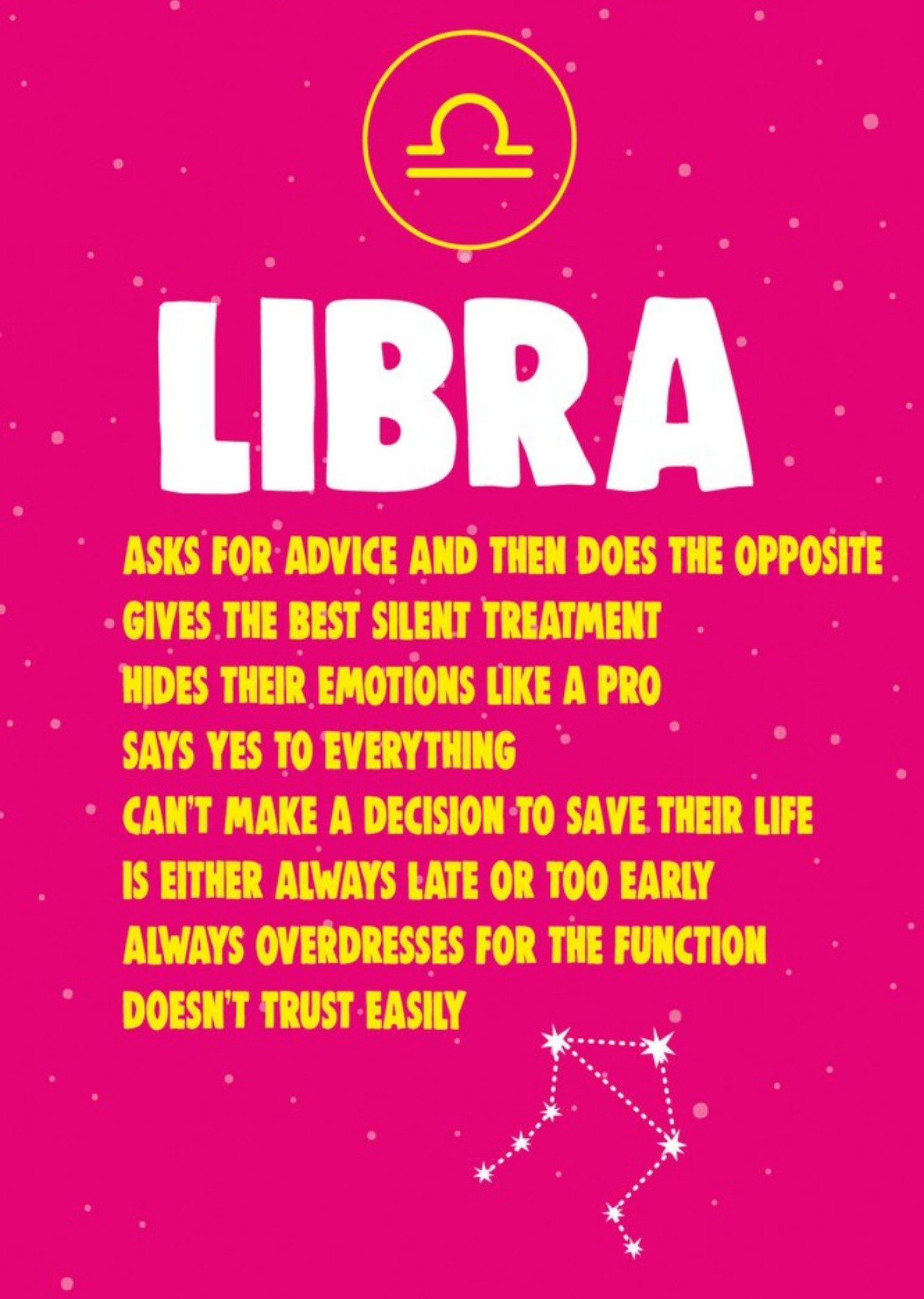Moonpig Cheeky Chops Libra Star Sign Birthday Card