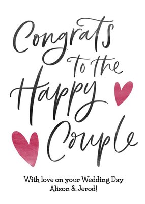 Typographic Congrats to the Happy Couple Wedding Card