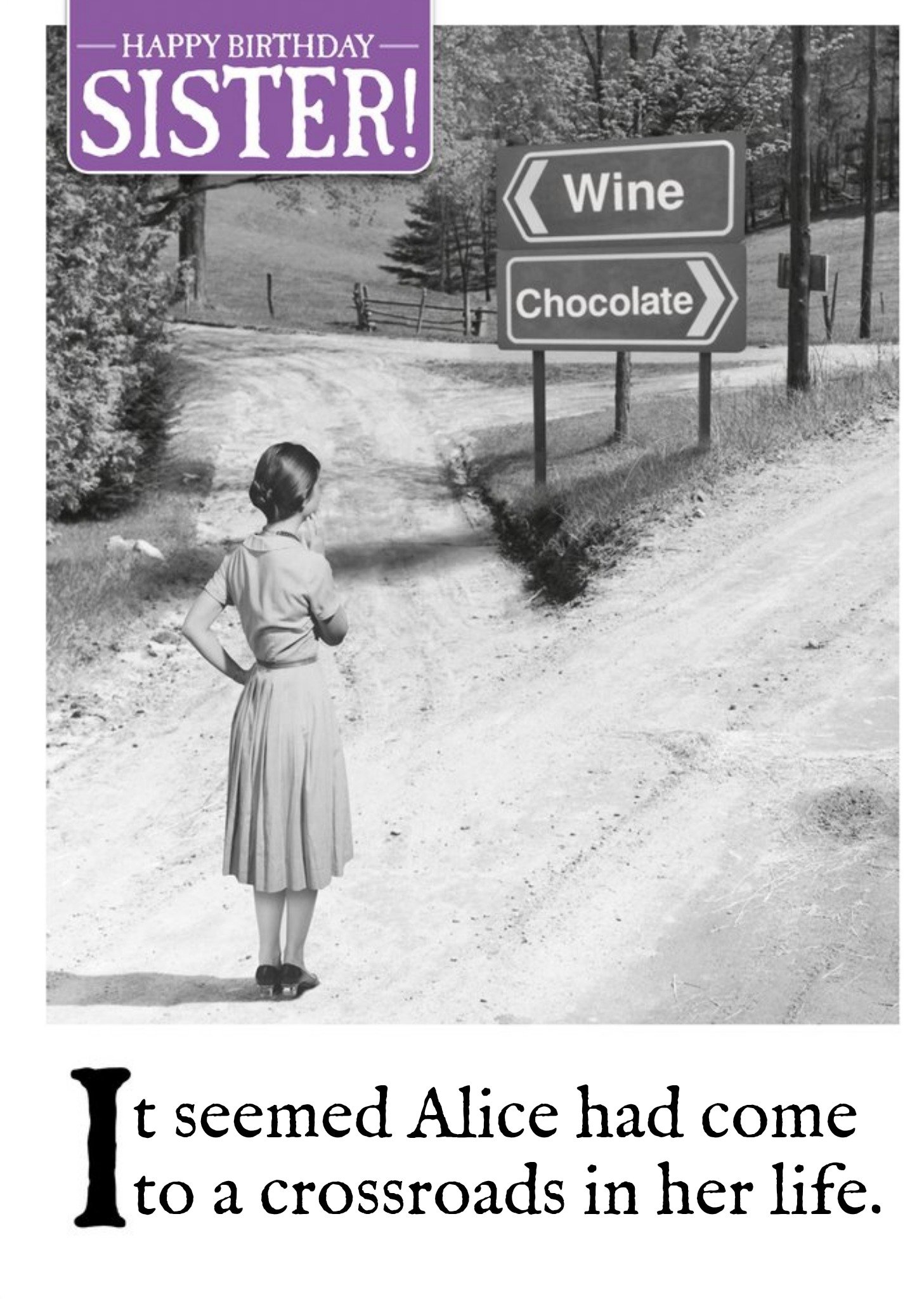 Moonpig Funny Sister Wine And Chocolate Birthday Card