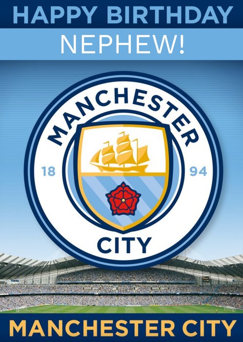 Manchester City Football Nephew Birthday Card