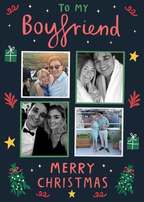 To My Boyfriend Merry Christmas Photo Upload Postcard