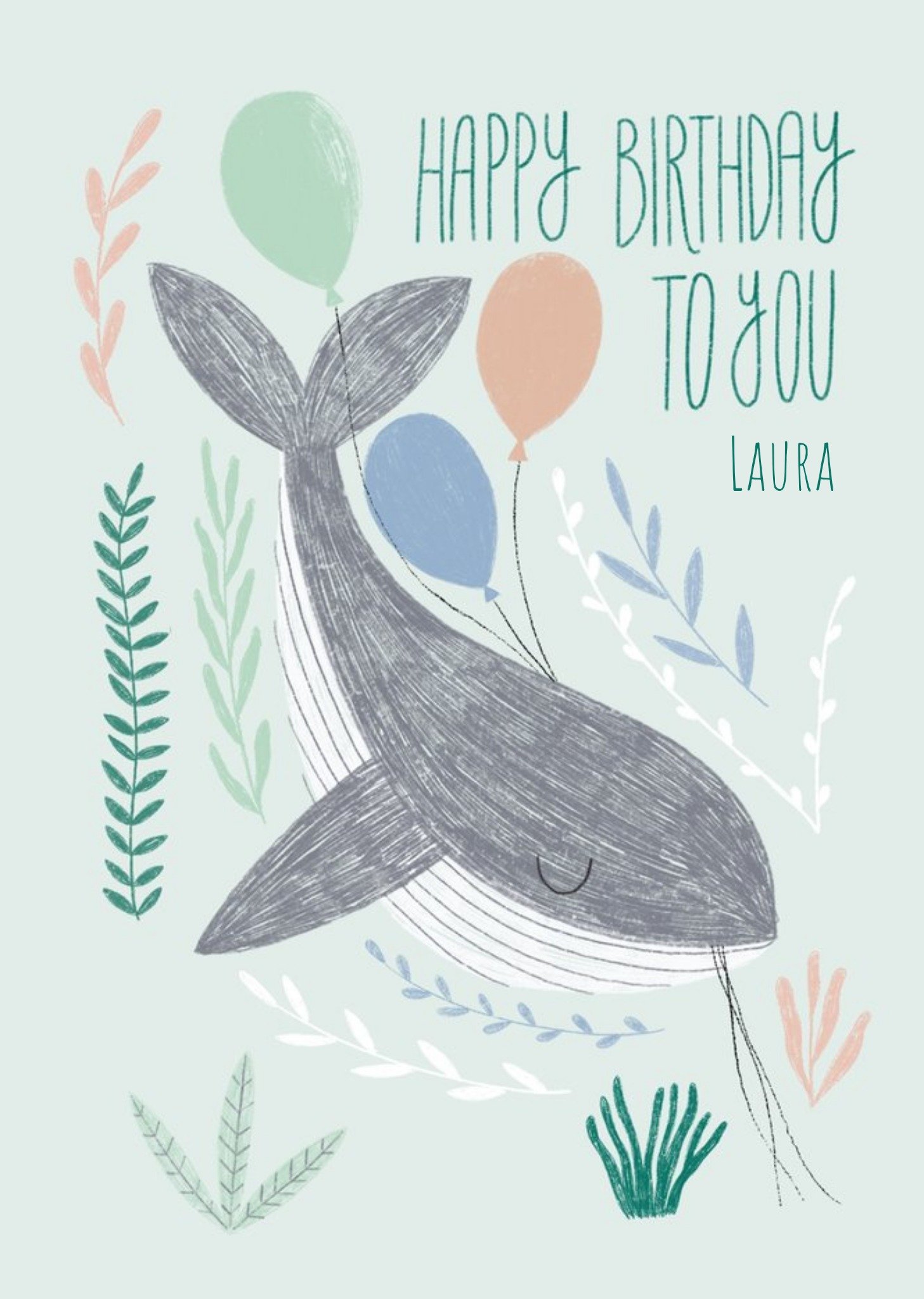 Moonpig Birthday Card - Happy Birthday - Whale - The Sea