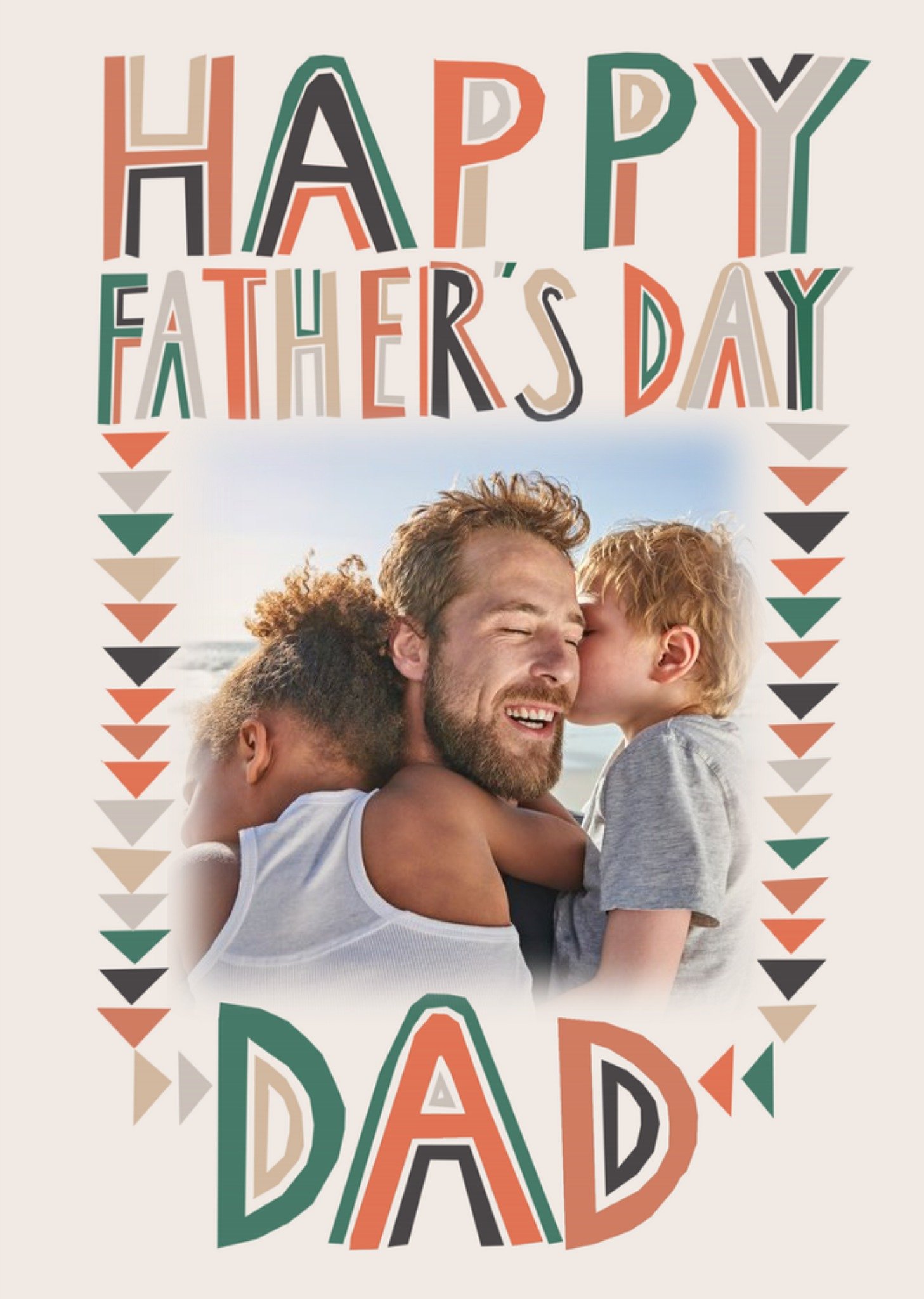 Moonpig Illustrated Typographic Dad Photo Upload Father's Day Card