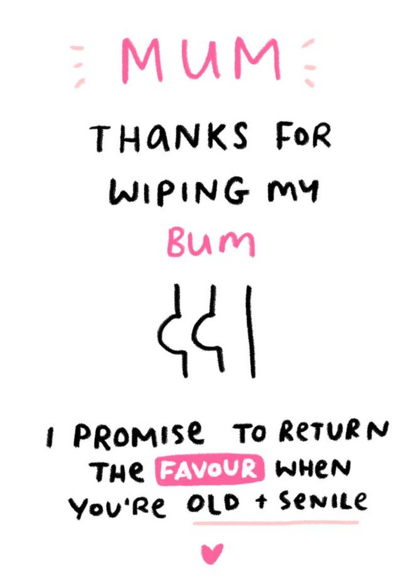 Moonpig Thanks For Wiping My Bum Funny Mother's Day Card