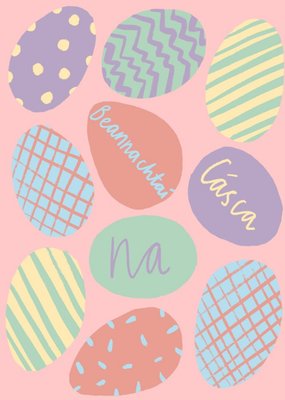 Illustration Of Colourful Patterned Easter Eggs With Irish Text Easter Card