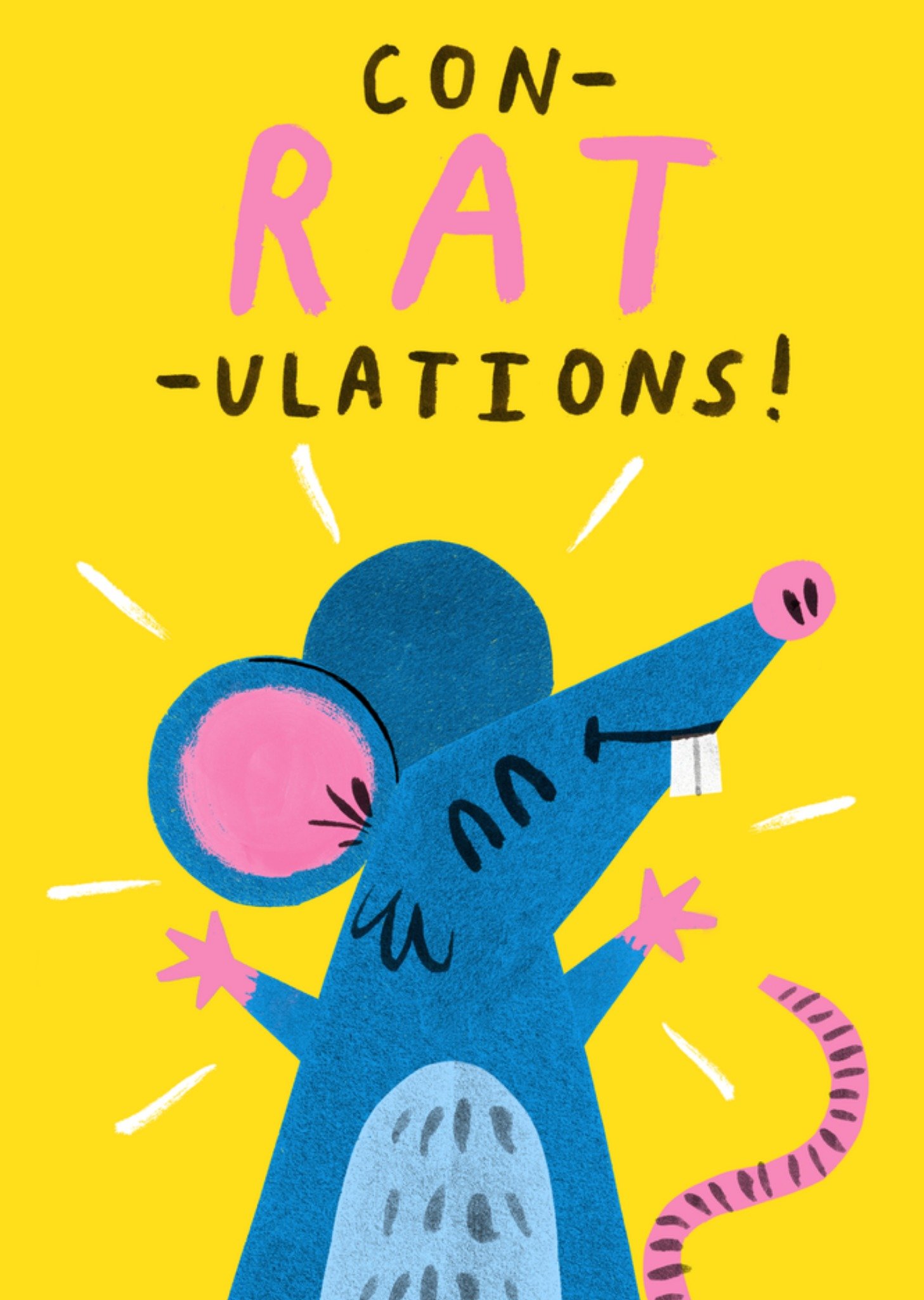 Moonpig Con-Rat-Ulations Illustrated Pun Congratulations Card