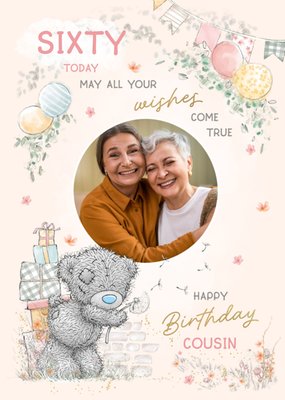 Tatty Teddy Photo Upload Cousin 60th Birthday Card