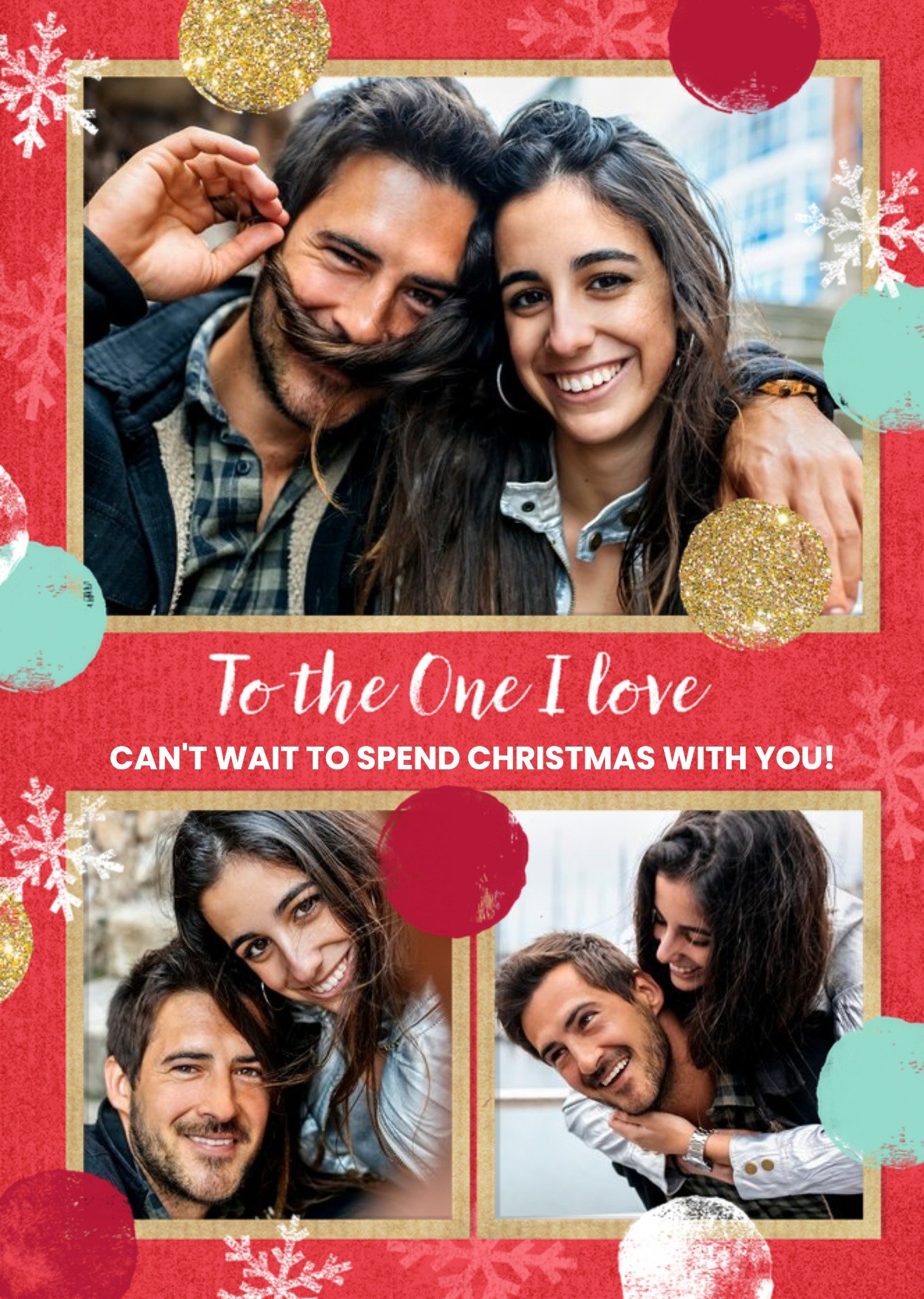 Moonpig Wrapped Up Photo Upload Christmas Card To The One I Love Can't Wait To Spend Christmas With 