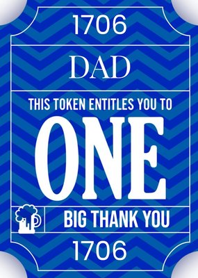 Personalised Token Ticket Father's Day Card