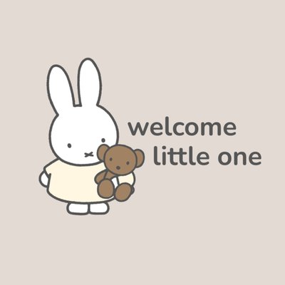 Miffy Welcome Little One New Baby Card