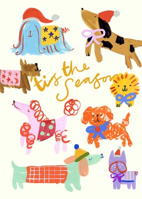 Eleanor Bowmer 'Tis The Season Illustrated Dogs Christmas Card