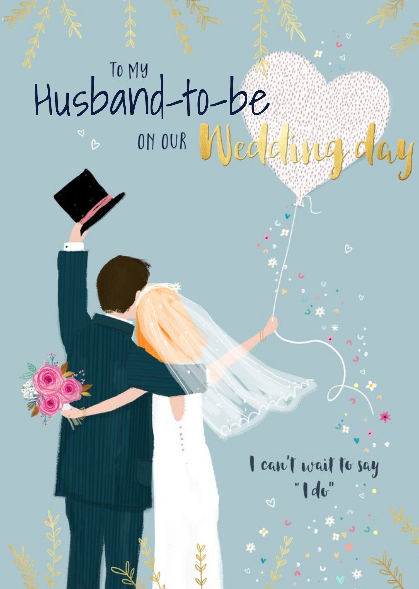 Moonpig To My Husband To Be Cute Illustrated Wedding Card