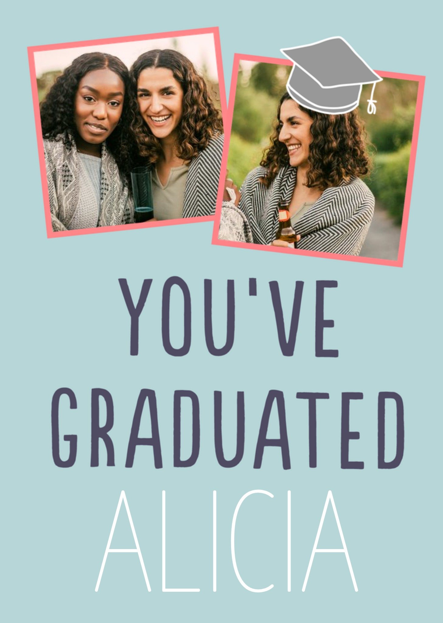 Moonpig Big Bold Type Typographic You Graduated Photo Upload Card