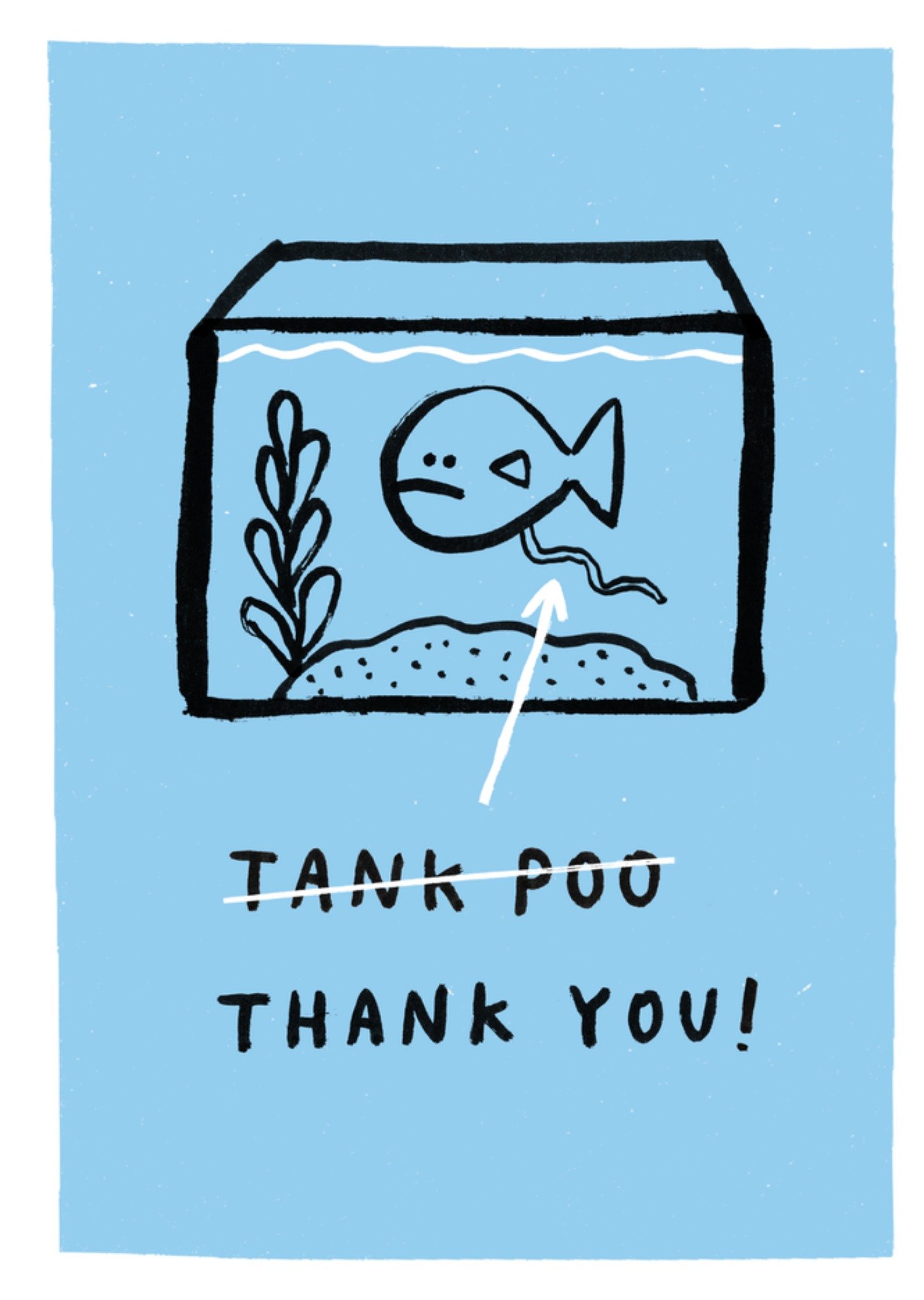 Moonpig Humorous Fish Tank Illustrated Thank You Card