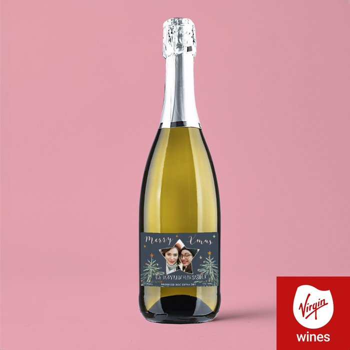 Personalised Prosecco Merry Christmas With Photo Upload