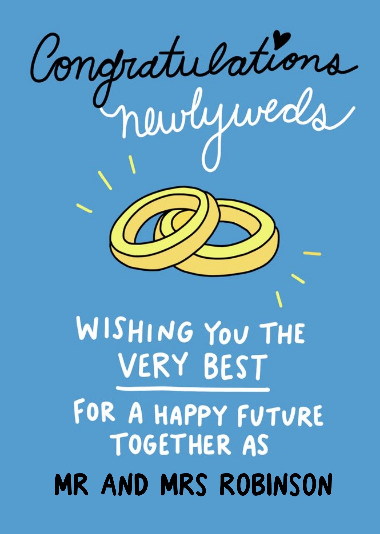 Moonpig Angela Chick Congratulations Newlyweds Mr And Mrs Wedding Card