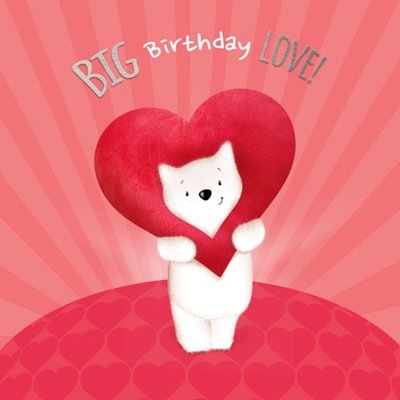 Meecadoo Cute Illustrated Bear Big Birthday Love Card