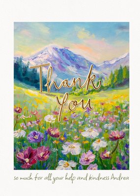 Scenic AI Generated Thank You So Much For All Your Help And Kindness Thank You Card