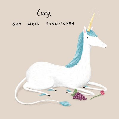 Cute Get well soon card - Get well soon- icorn