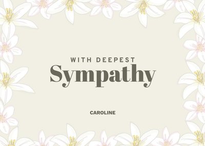 Pearl And Ivy With Deepest Sympathy Floral Card