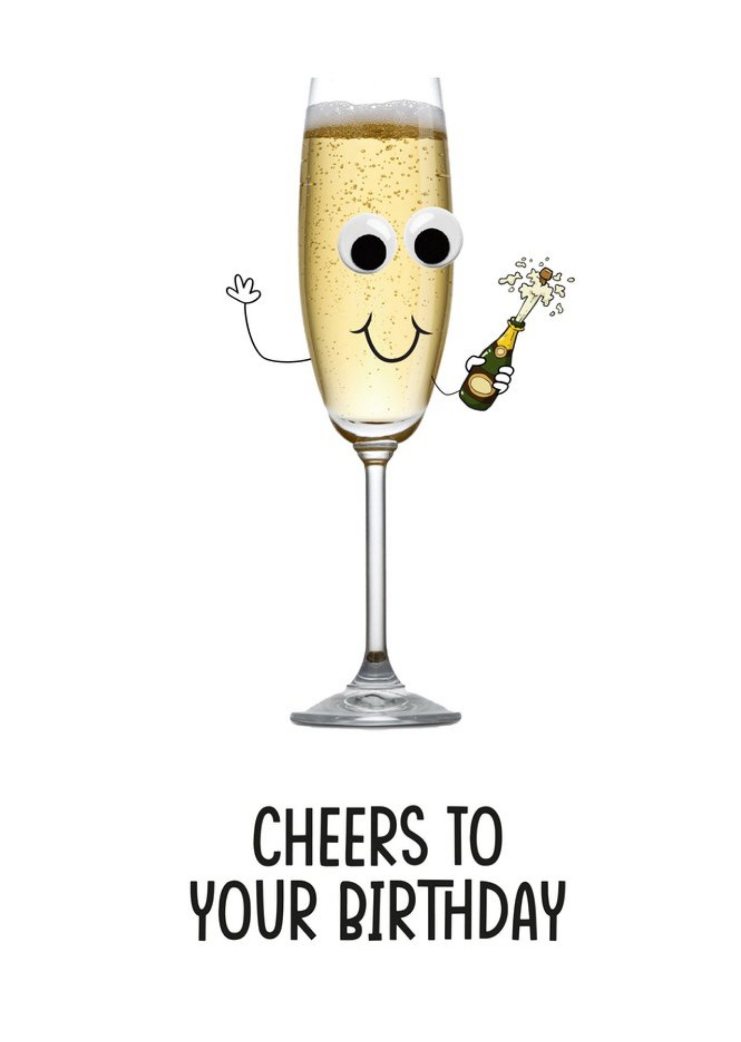 Filthy Sentiments Funny Photographic Champagne Flute Cheers To Your Birthday Card