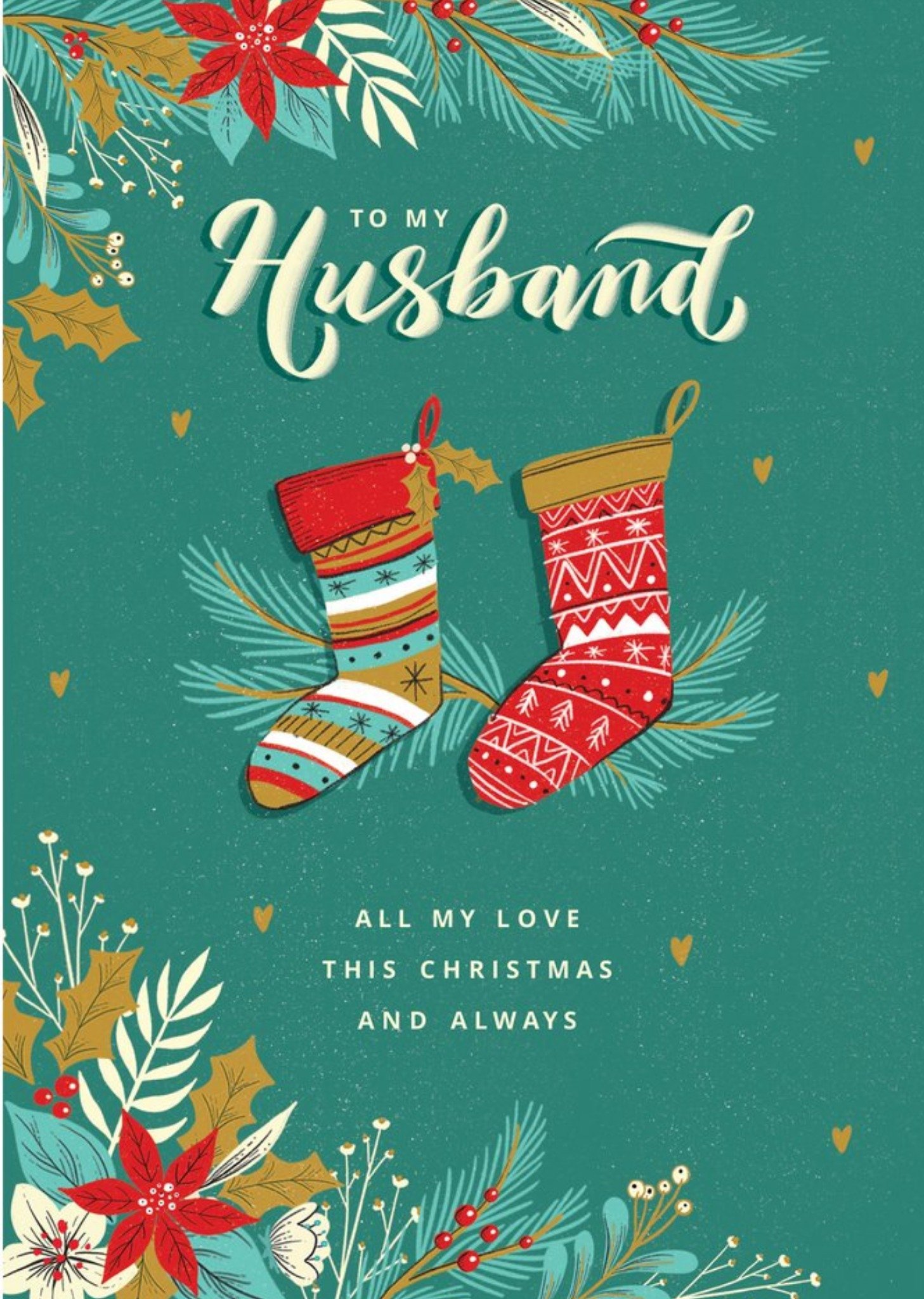 Moonpig Stockings To My Husband All My Love This Christmas Card