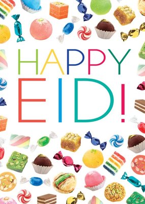 Happy Eid Colourful Sweets Card