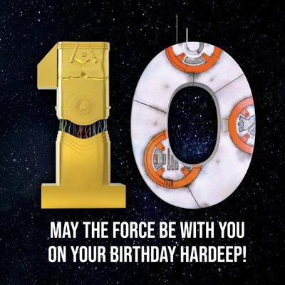 Star Wars May The Force Be With You 10th Birthday Card