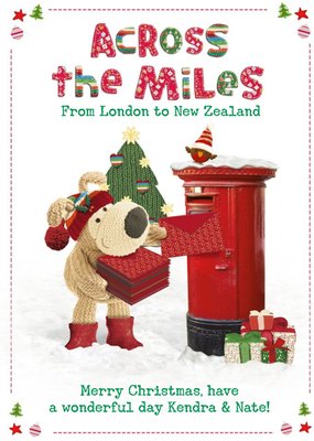 Boofle Across The Miles Personalised Christmas Card