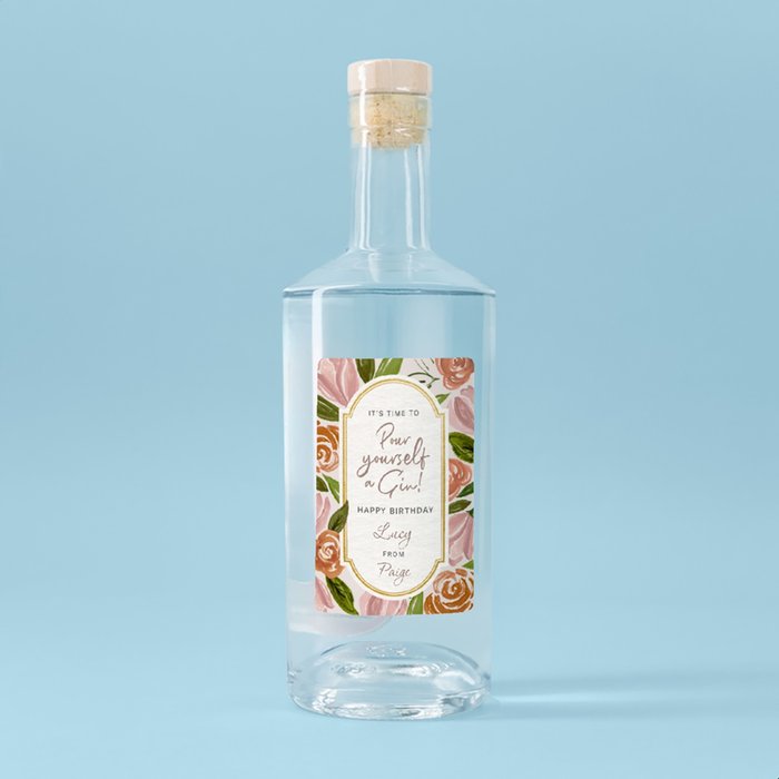 Personalised Happy Birthday Gin 70cl