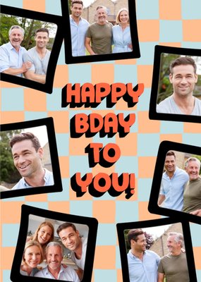 Fun Retro Photo Upload Birthday Card