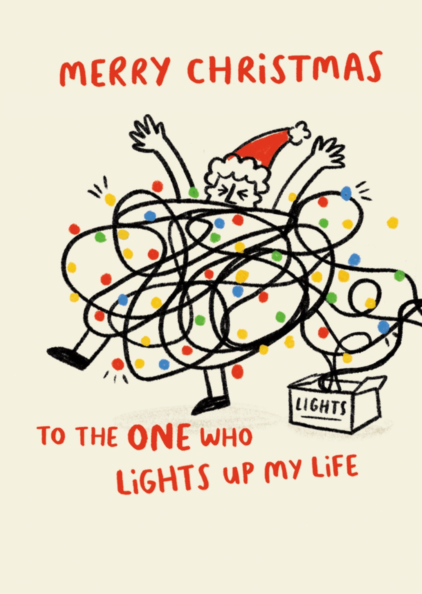 Moonpig Lights Up My Life Tangled Illustration Christmas Card